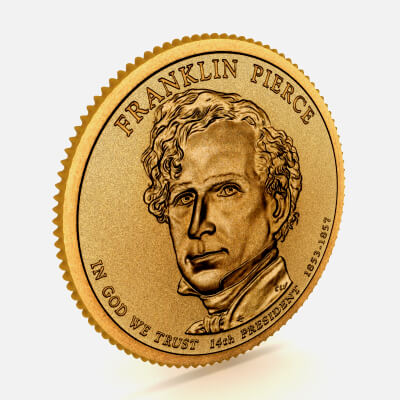 14th PRESIDENT Franklin Pierce Presidential $1 Coin