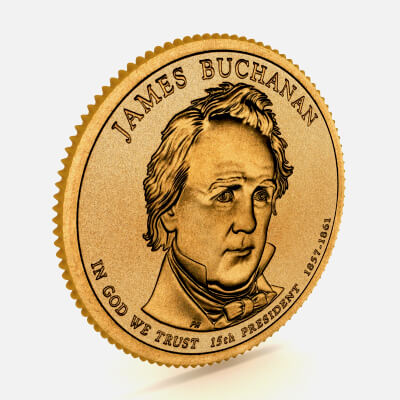 15th PRESIDENT James Buchanan Presidential $1 Coin