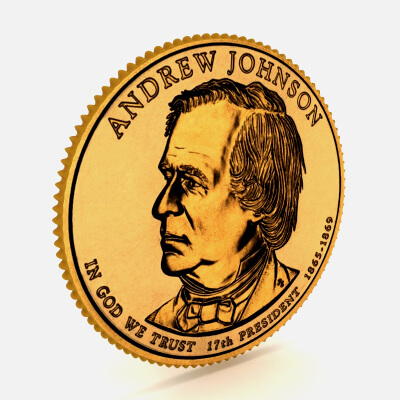 17th President Andrew Johnson Presidential $1 Coin