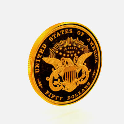 1877-G 50 DOLLARS Half Union gold pattern