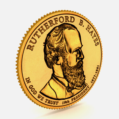19th PRESIDENT Rutherford B. Hayes Presidential $1 Coin