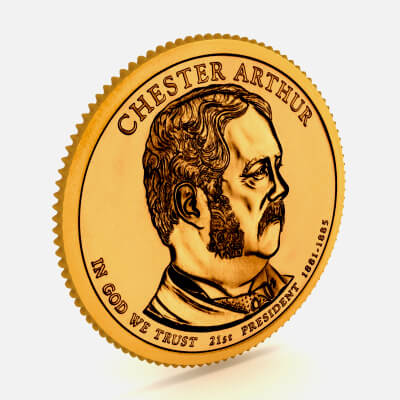 21st President Chester A Arthur Presidential $1 Coin