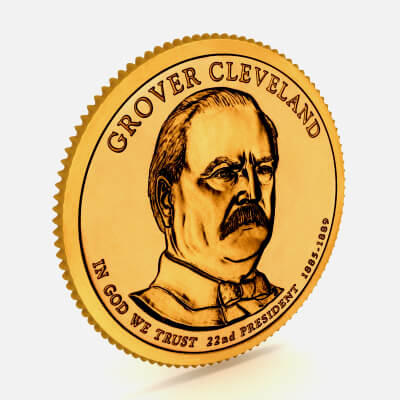 22nd President Grover Cleveland Presidential $1 Coin