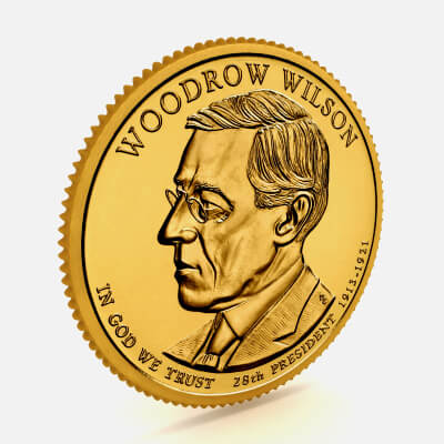 28th PRESIDENT Woodrow Wilson Presidential $1 Coin