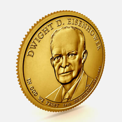 34th President Dwight D Eisenhower Presidential $1 Coin