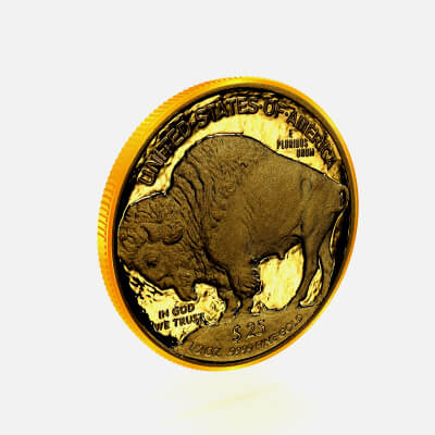 American Buffalo 25 Dollar half ounce proof coin (reverse) 2