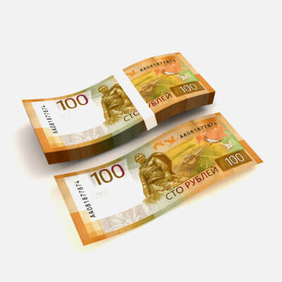 Banknote 100 Rubles HD Realistic