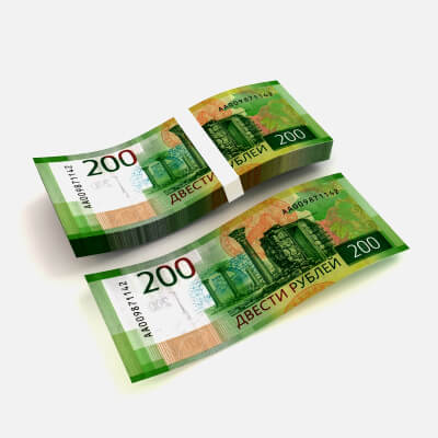 Banknote 200 Rubles HD Realistic