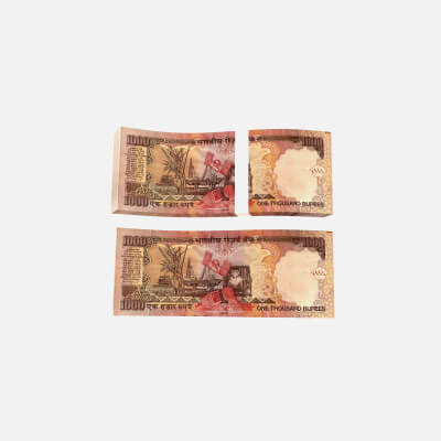 India 1000 INR 2006 Back