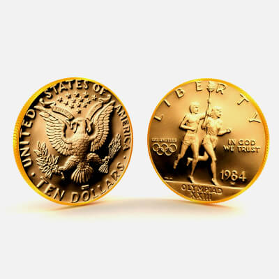 Liberty 1984 Olympic Runners Proof Ten Dollars
