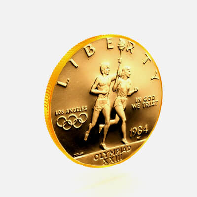 LIBERTY 1984 Olympic Runners Proof Ten Dollars