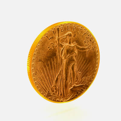 LIBERTY 20 DOLLARS-1908(Arabic & motto)