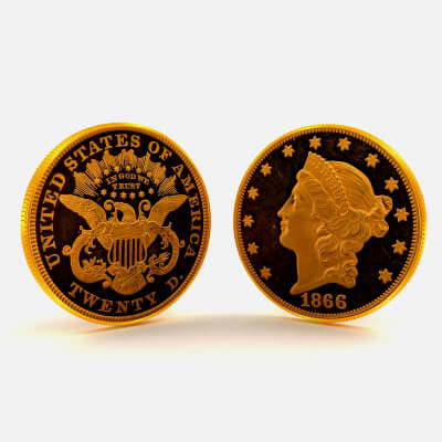 US-1866-G$20-Liberty Head