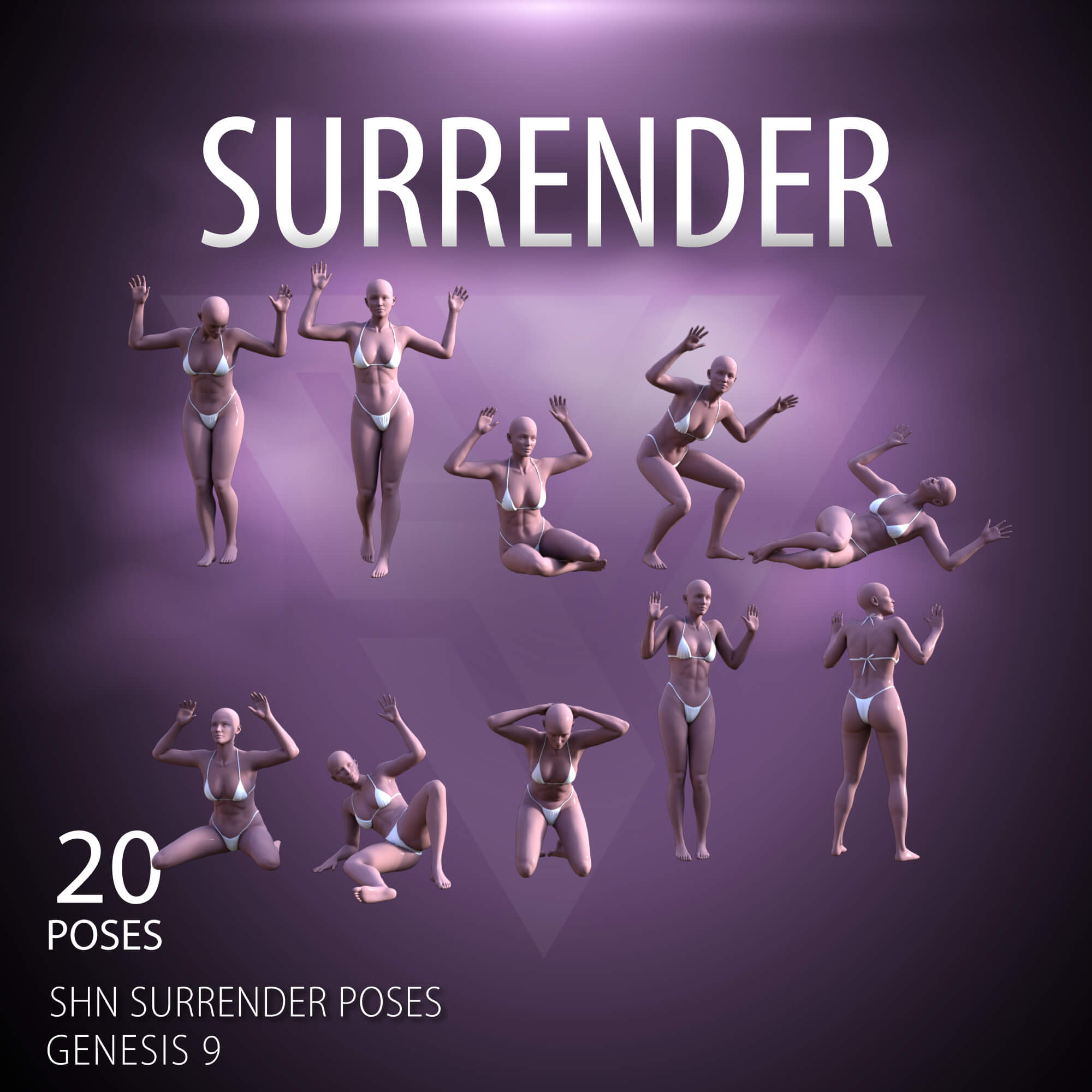 SHN Surrender Poses for Genesis 9 Daz Content