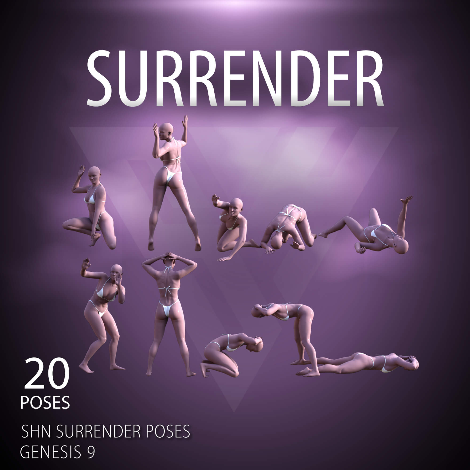 SHN Surrender Poses for Genesis 9 Daz Content