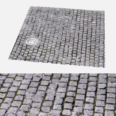 Cobblestone Pavement Section