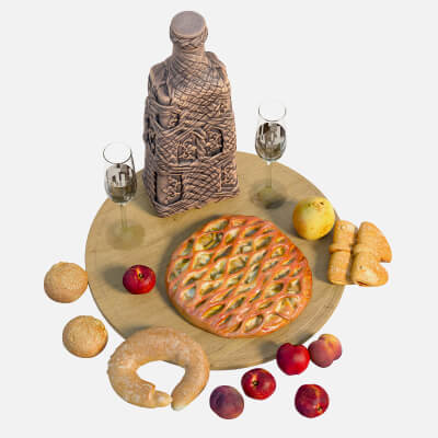 Rustic Bread and Wine Set