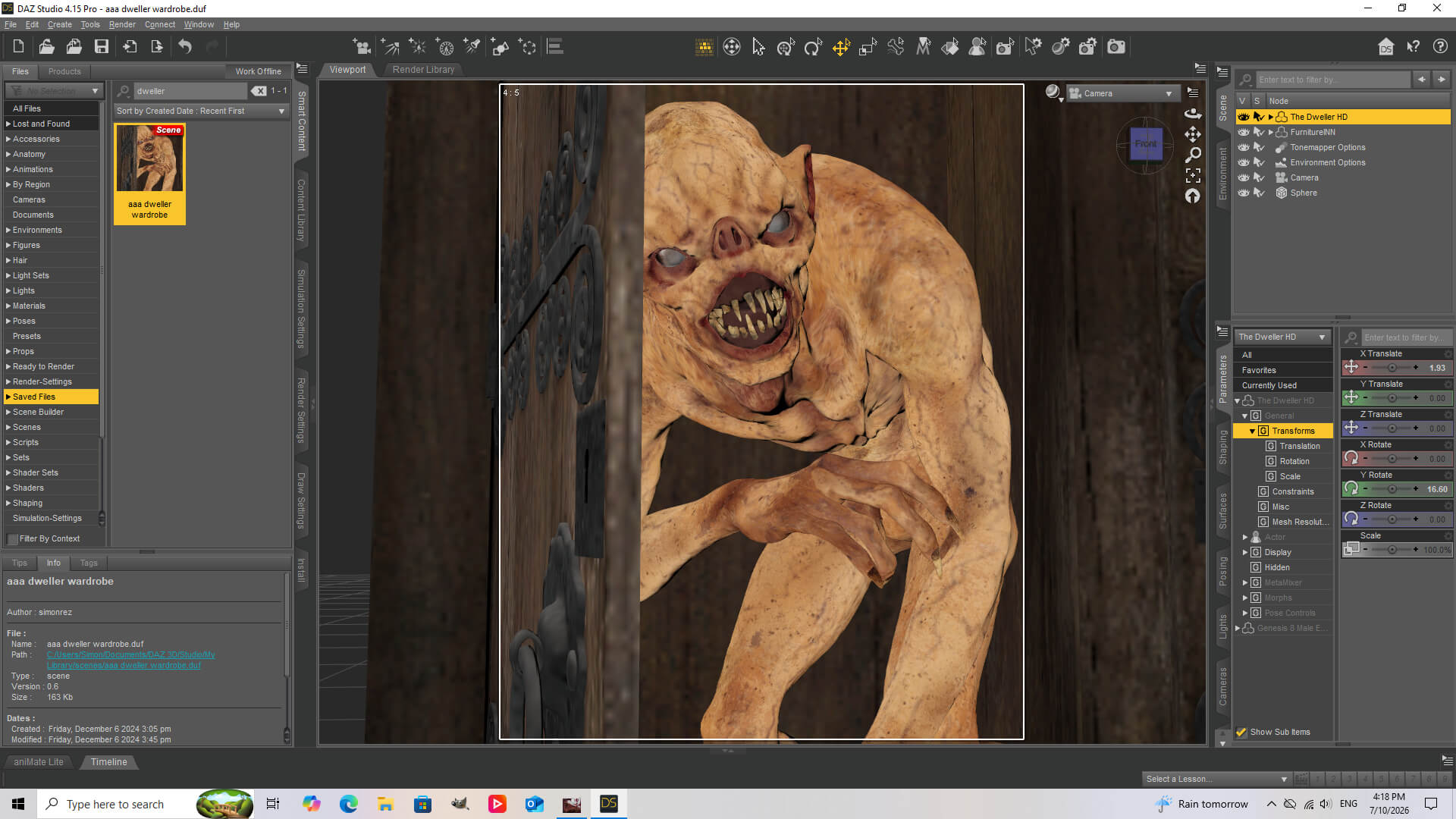 Closet Dweller 3D Render, Digital Artwork by sireza_47