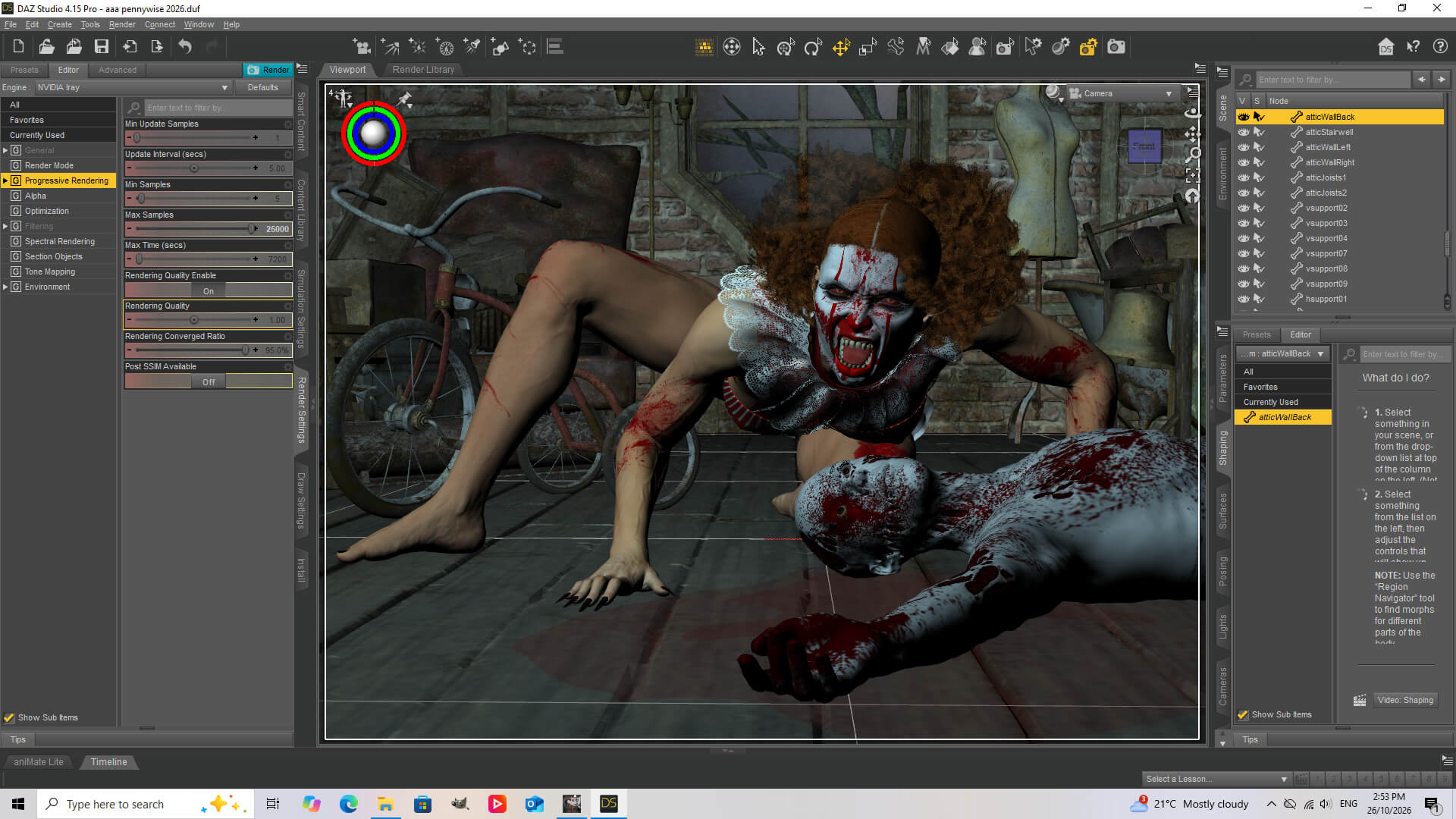 Evil Lives in the Attic 3D Render, Digital Artwork by sireza_47