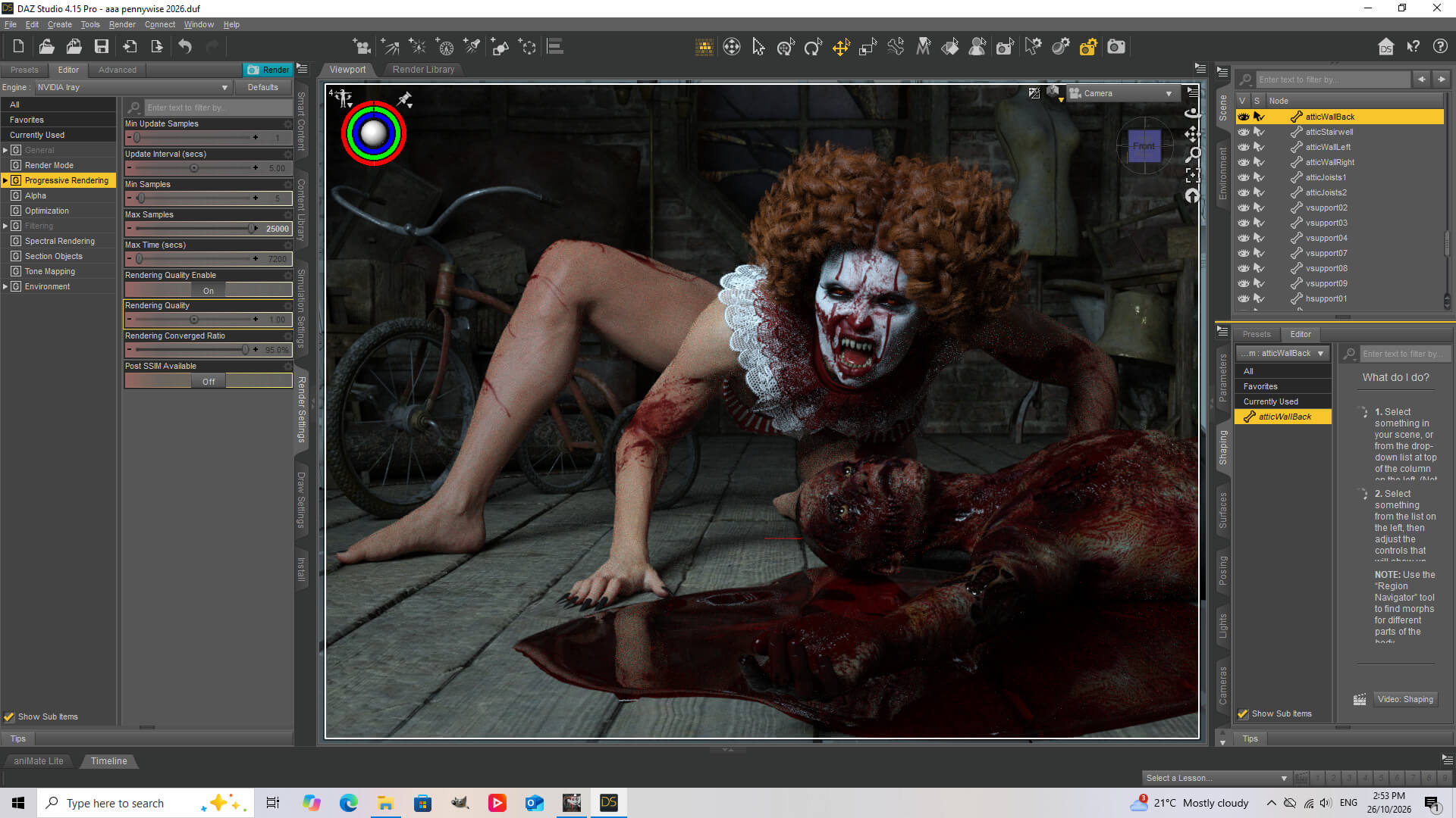 Evil Lives in the Attic 3D Render, Digital Artwork by sireza_47