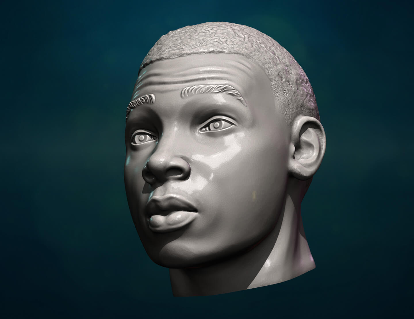 Black Mans Head 3D Model