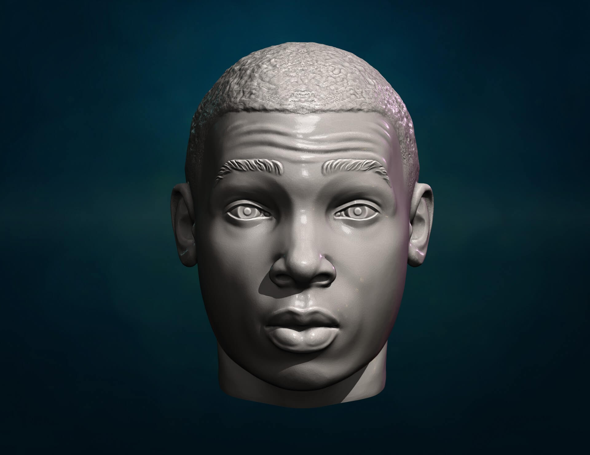 Black Mans Head 3D Model