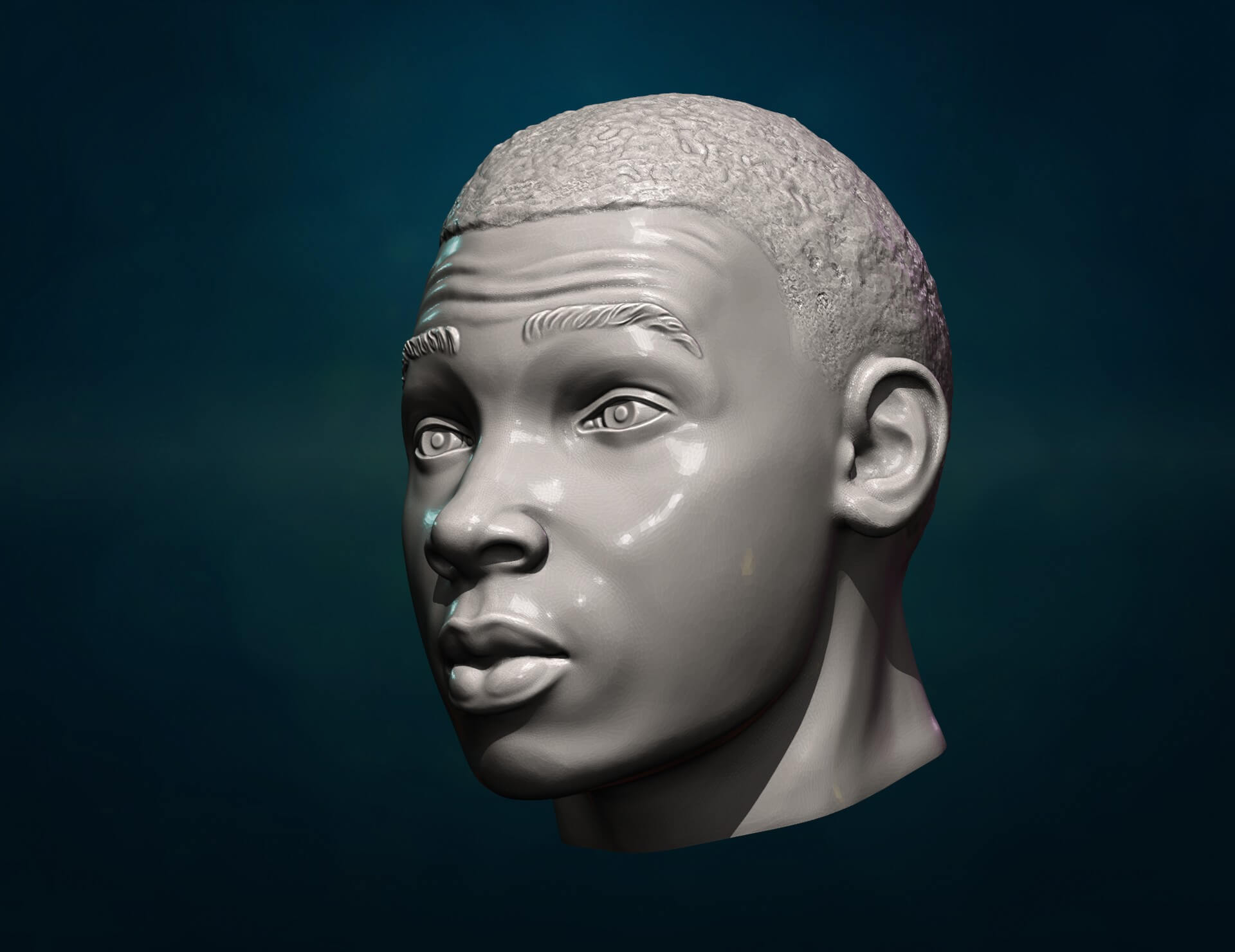 Black Mans Head 3D Model