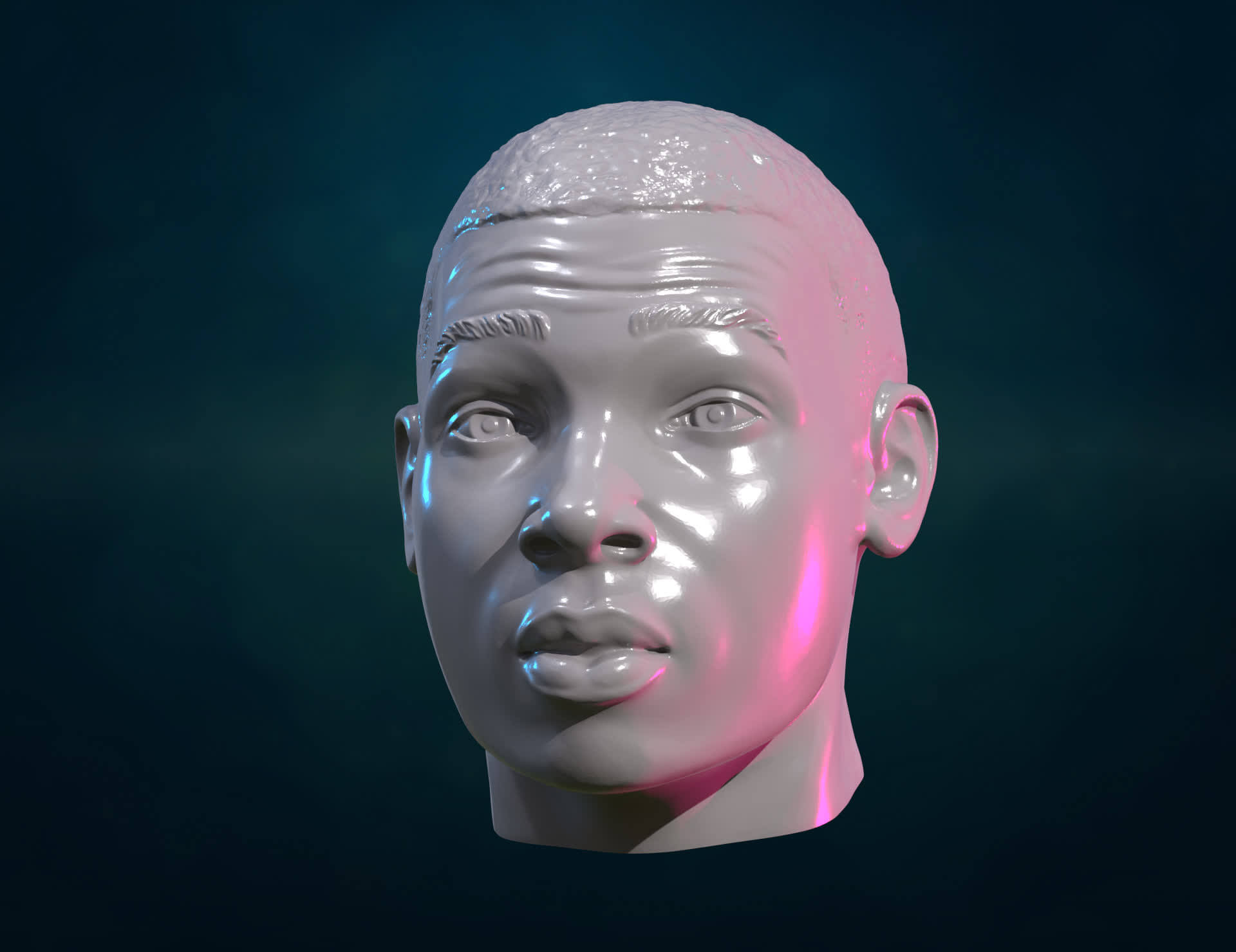 Black Mans Head 3D Model