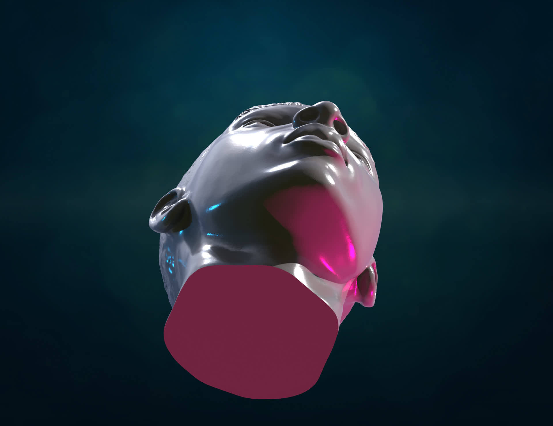 Black Mans Head 3D Model