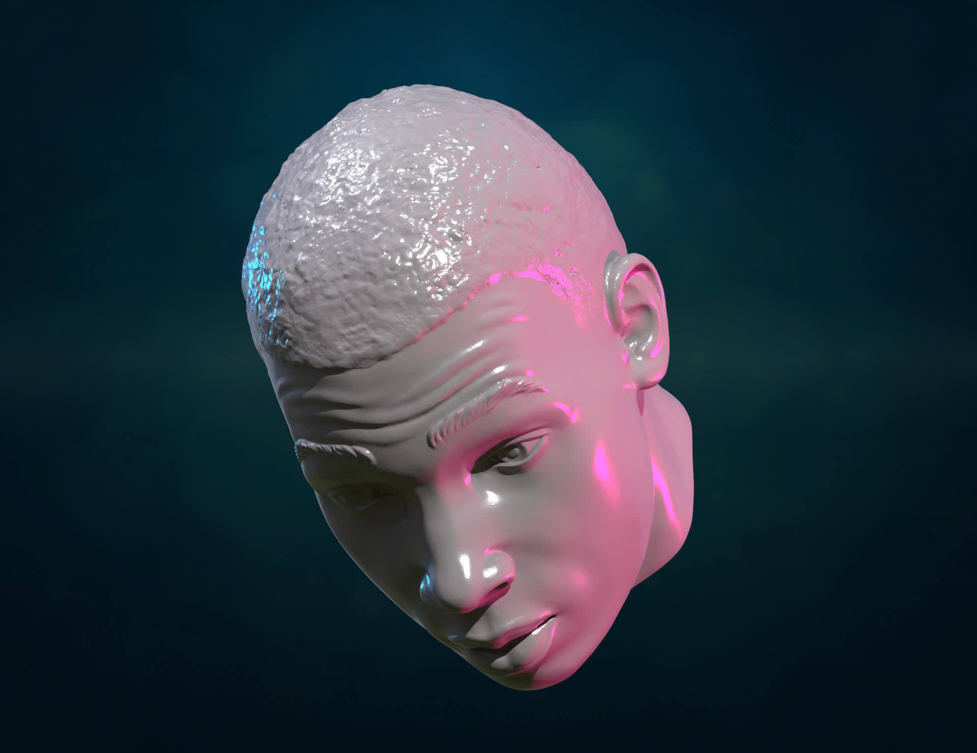 Black Mans Head 3D Model