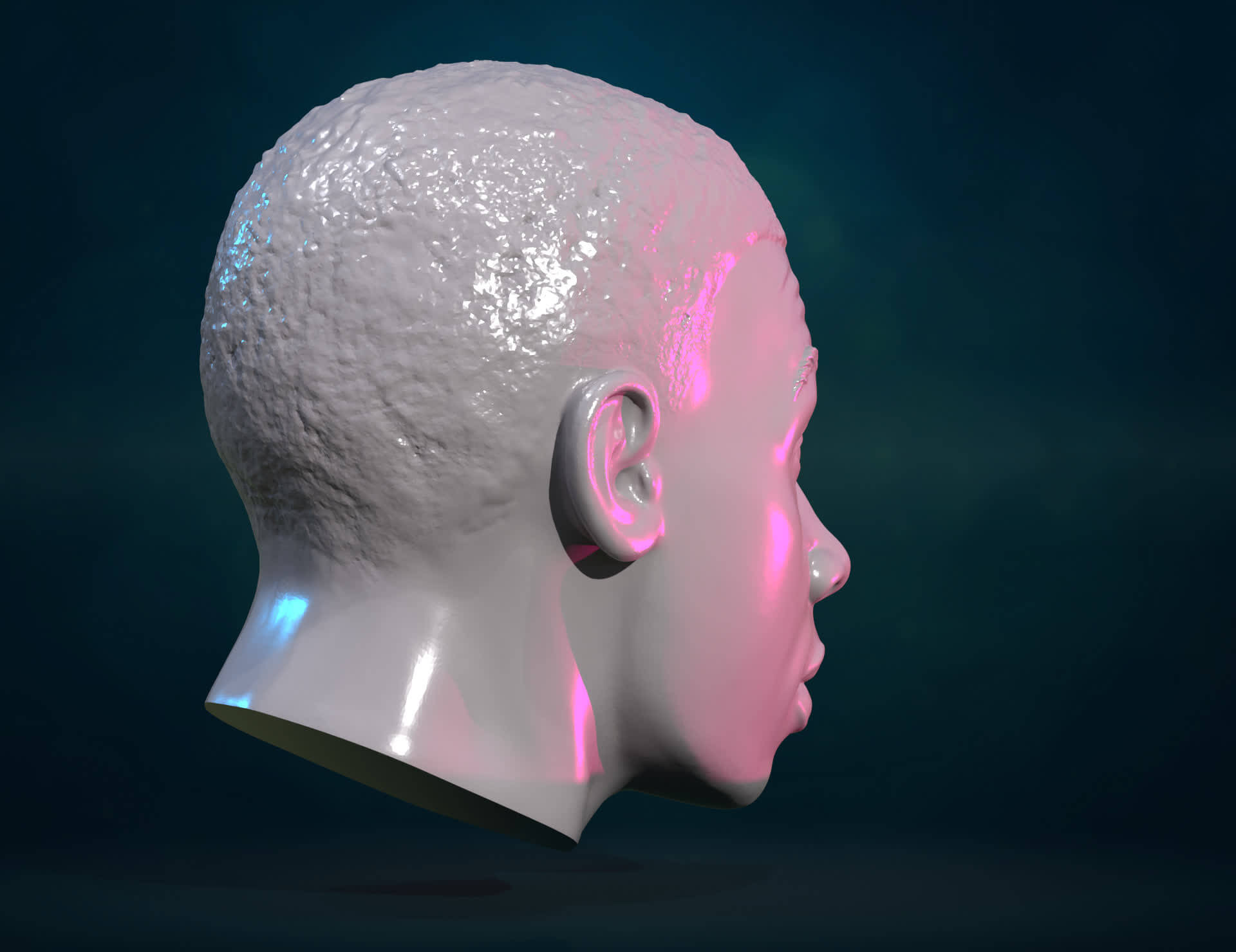 Black Mans Head 3D Model