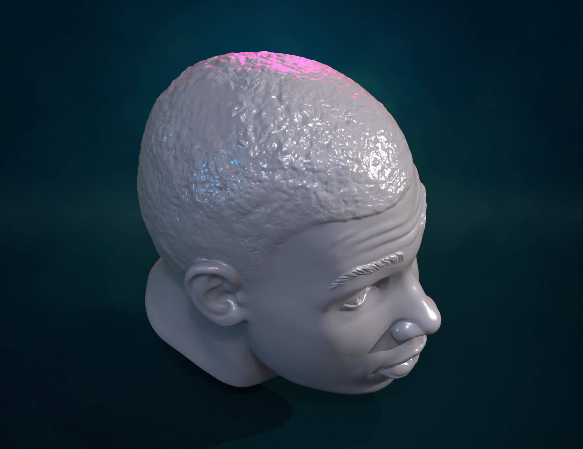 Black Mans Head 3D Model