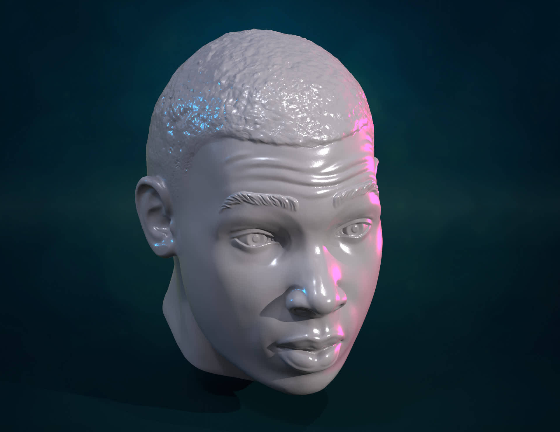 Black Mans Head 3D Model