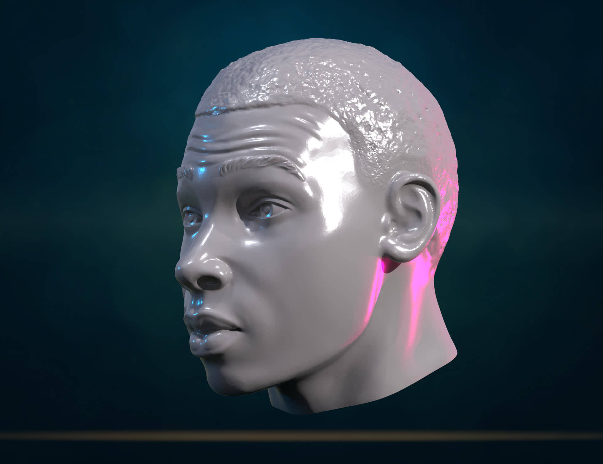 Black Mans Head 3D Model