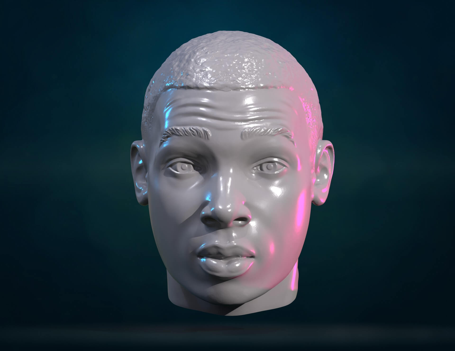 Black Mans Head 3D Model