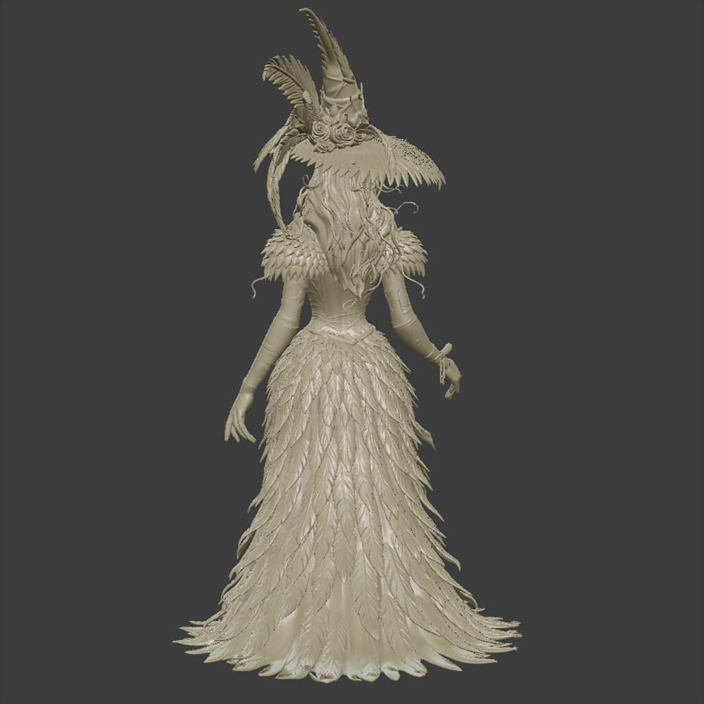 Dark Witch Miniature Printable 3D Model