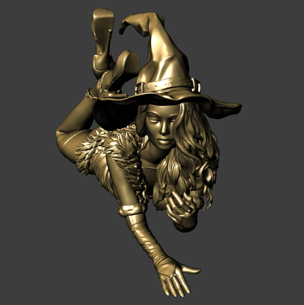 Witch Miniature Halloween 3D Model