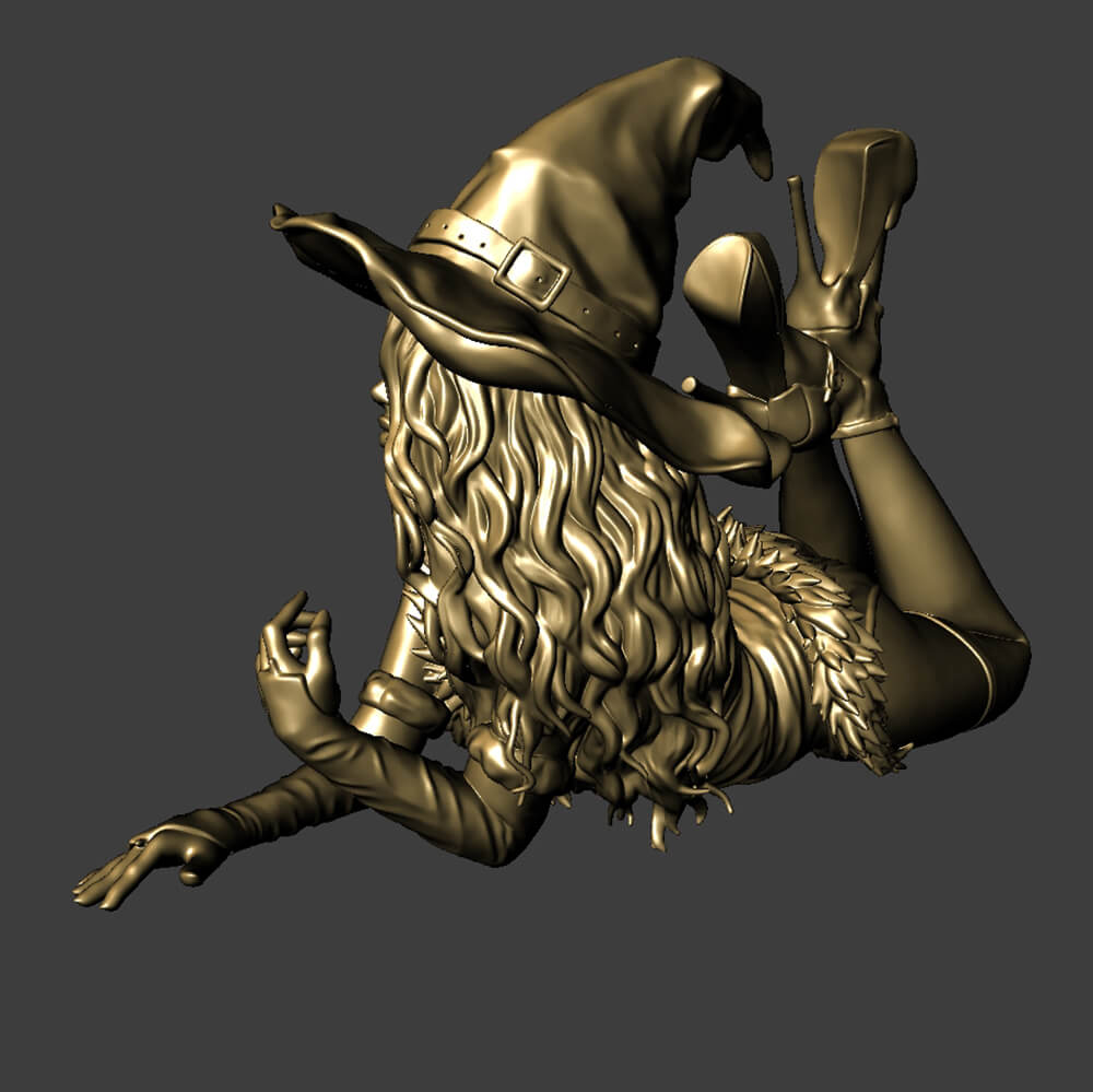 Witch Miniature Halloween 3D Model