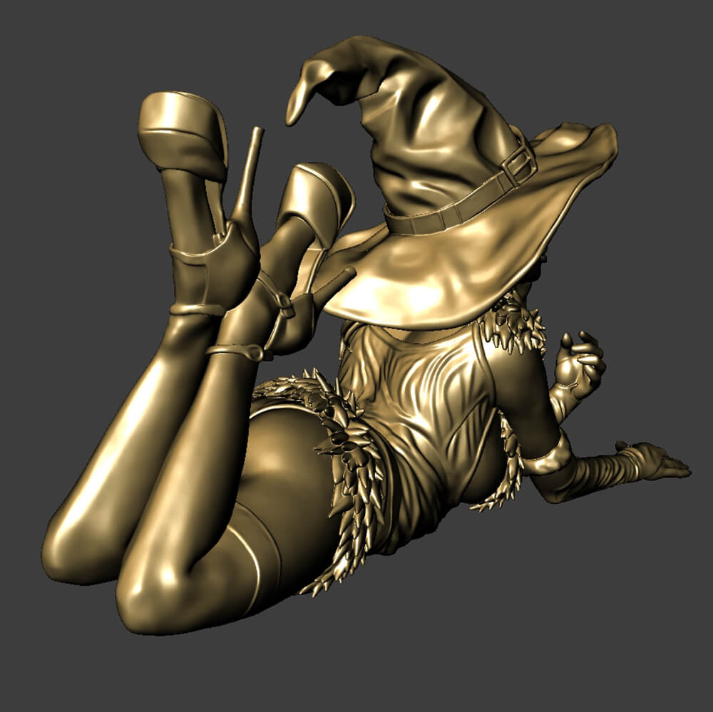 Witch Miniature Halloween 3D Model