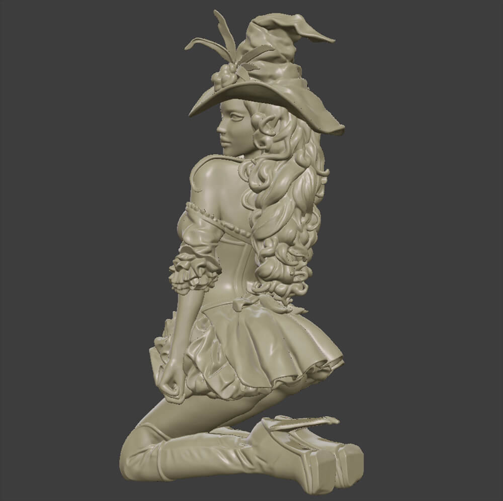 Witch Miniature Printable 3D Model