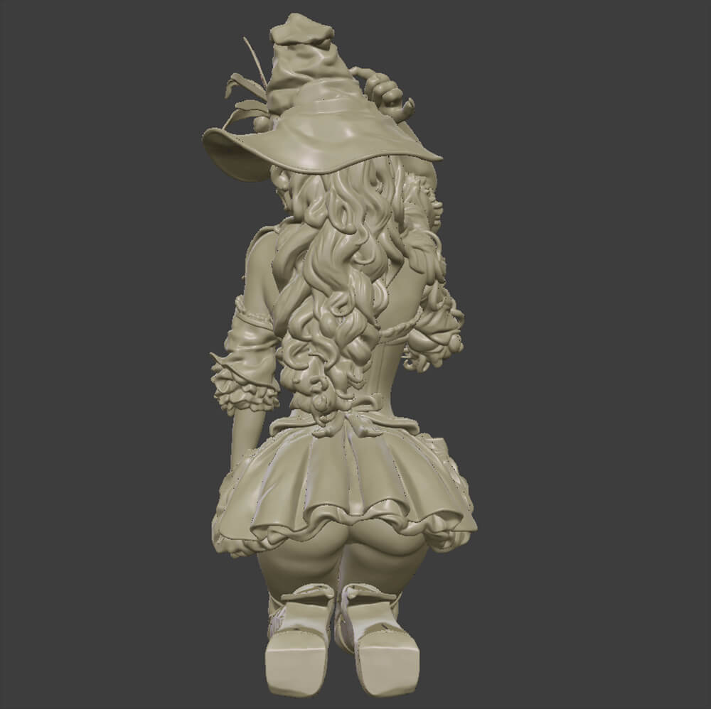 Witch Miniature Printable 3D Model