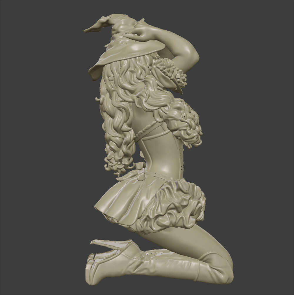 Witch Miniature Printable 3D Model