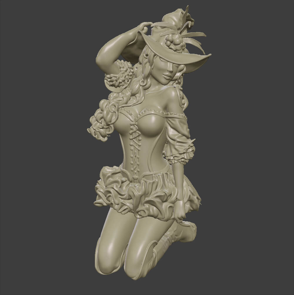 Witch Miniature Printable 3D Model