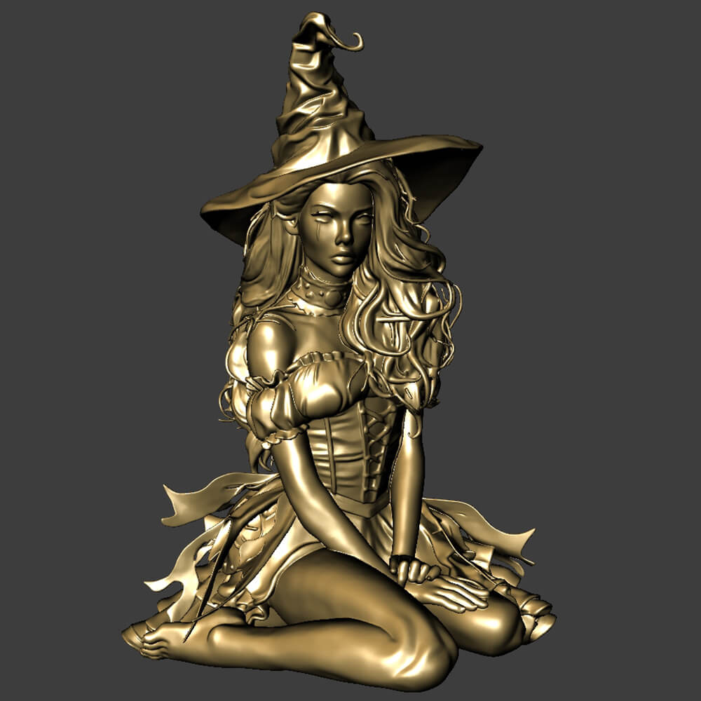 Witch Printable Miniature for Halloween 3D Model