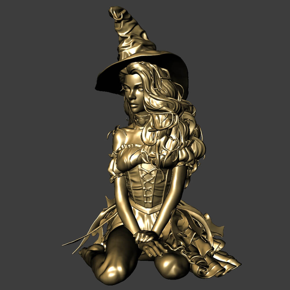 Witch Printable Miniature for Halloween 3D Model