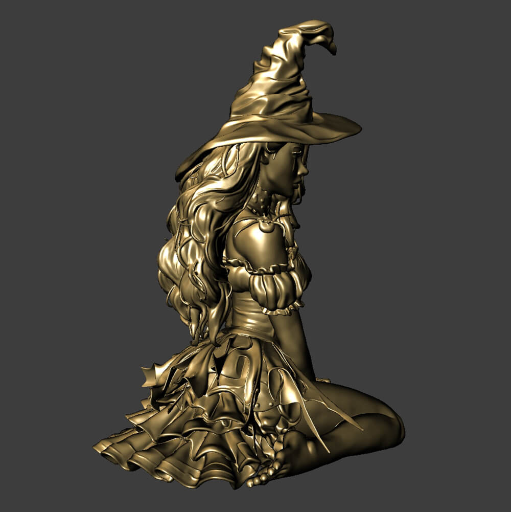 Witch Printable Miniature for Halloween 3D Model
