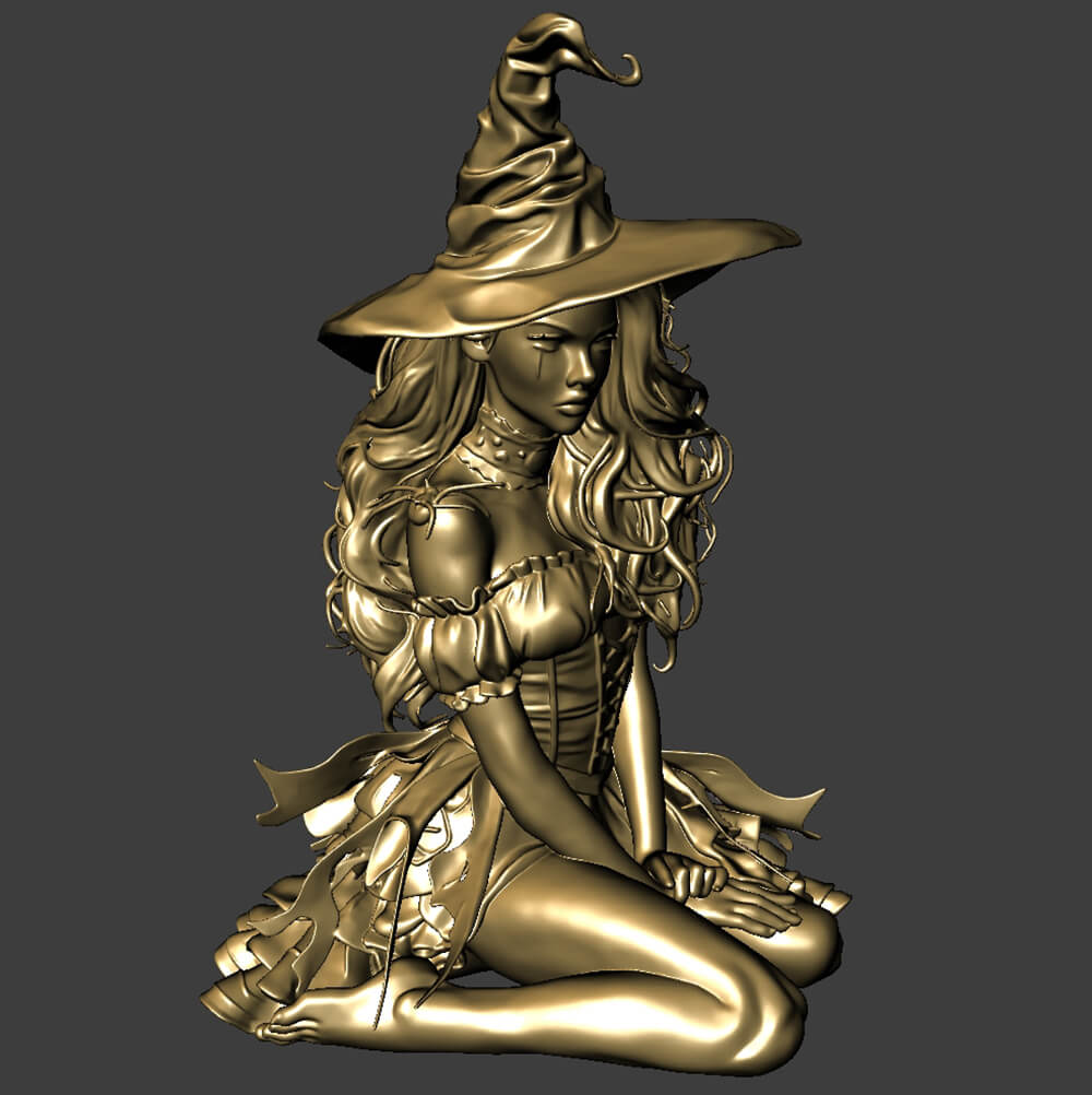 Witch Printable Miniature for Halloween 3D Model