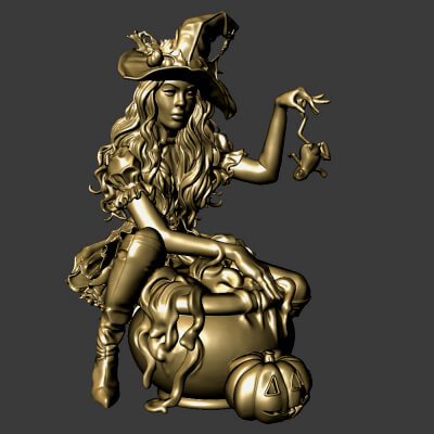 Witch Printable Miniature for Halloween