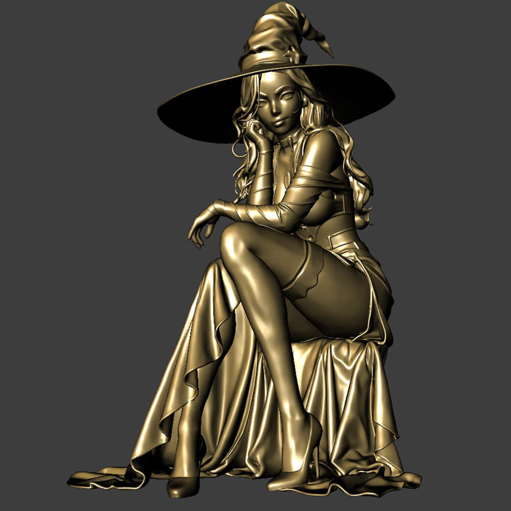 Witch Printable Miniature for Halloween 3D Model