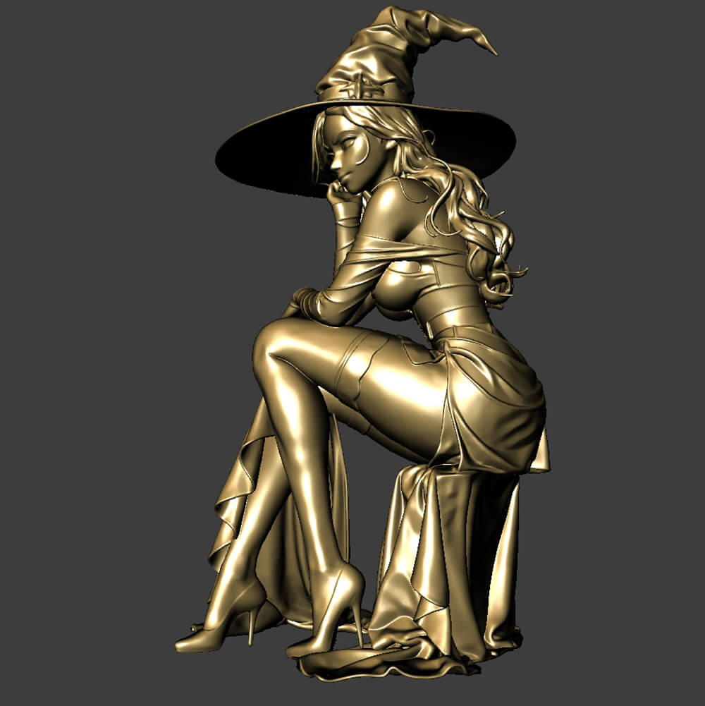 Witch Printable Miniature for Halloween 3D Model